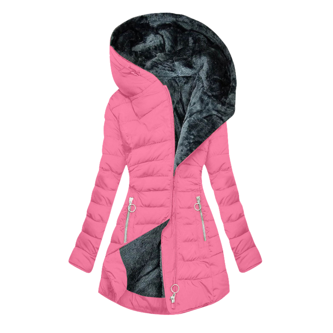 Dámský hřejivý plyšový zimní kabát