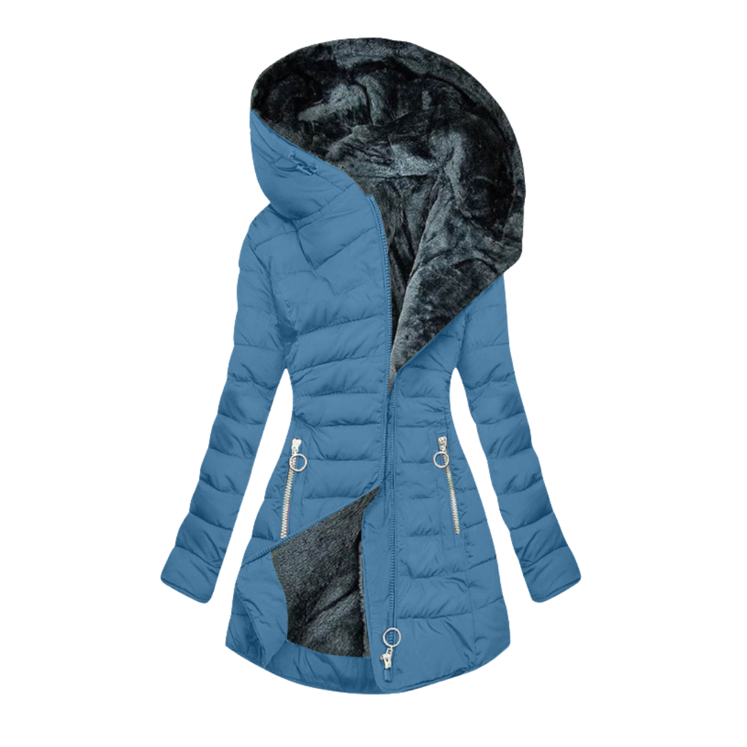 Dámský hřejivý plyšový zimní kabát