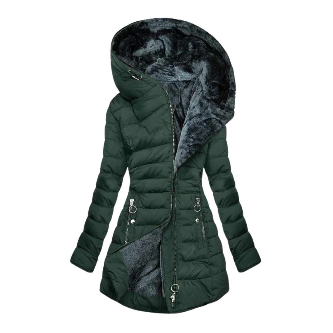 Dámský hřejivý plyšový zimní kabát