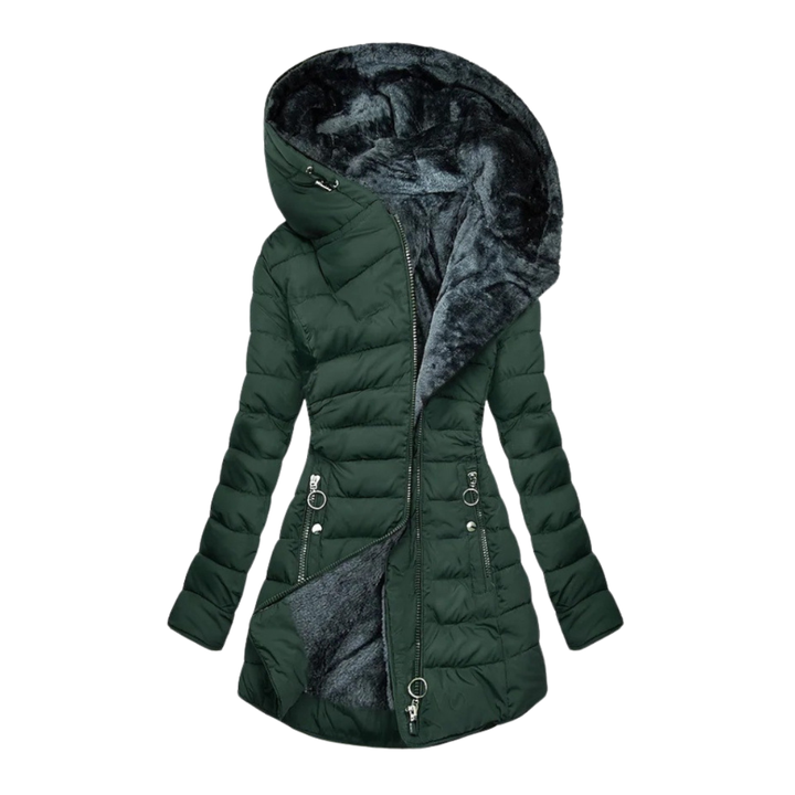 Dámský hřejivý plyšový zimní kabát