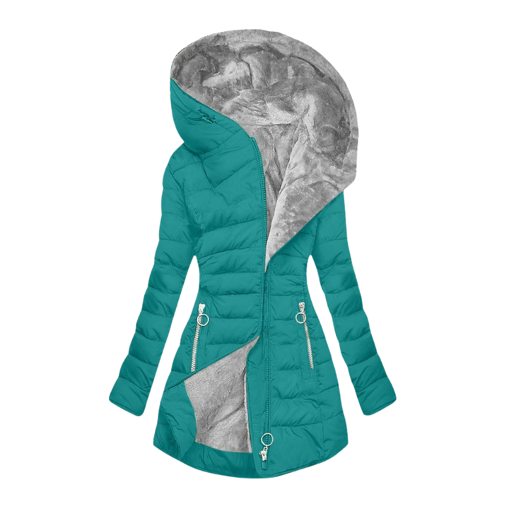 Dámský hřejivý plyšový zimní kabát