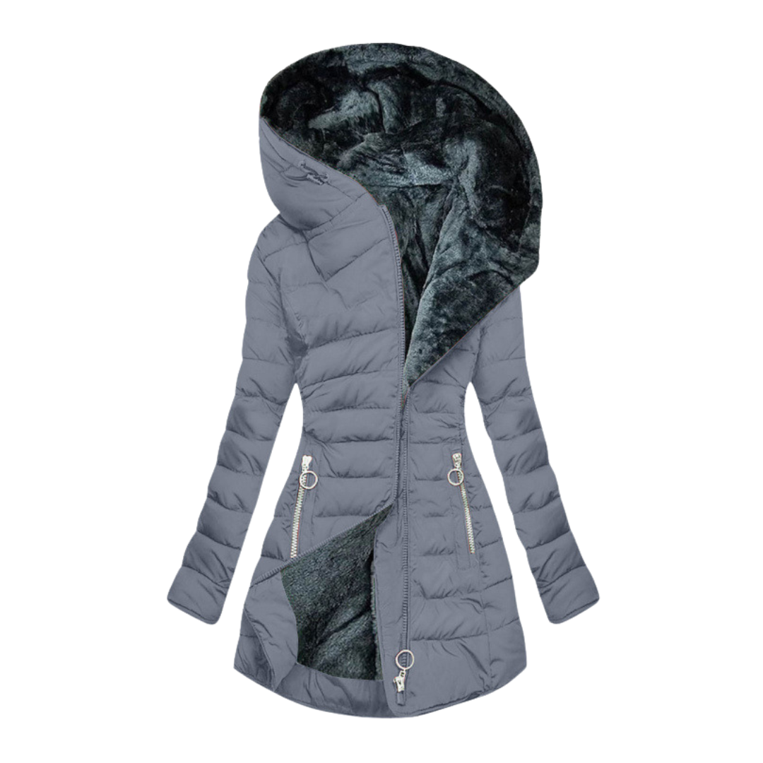 Dámský hřejivý plyšový zimní kabát