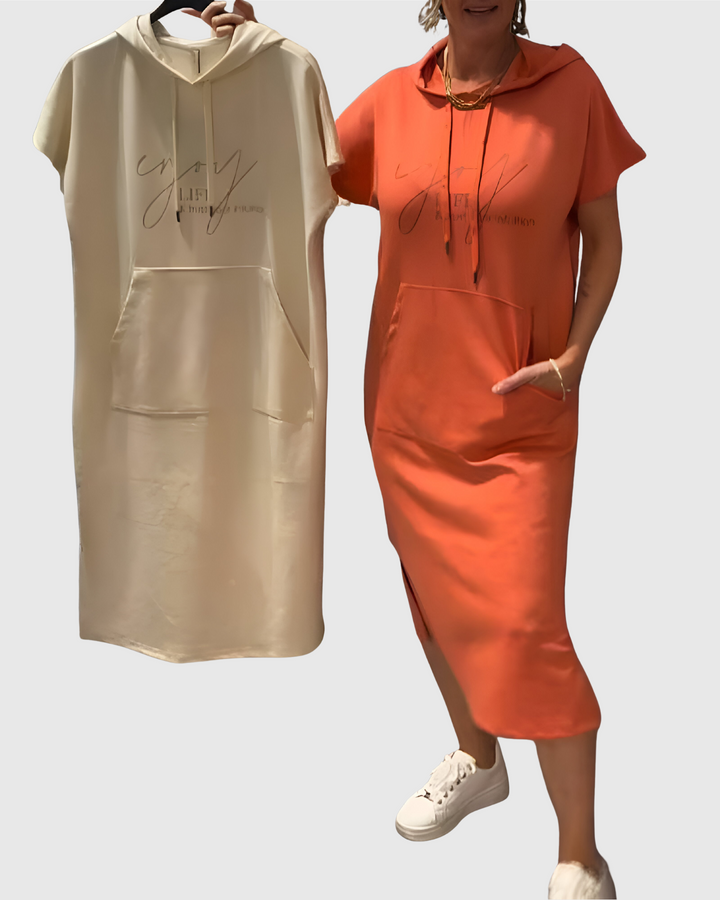 Ebba | Volné šaty s kapucí a ženským střihem