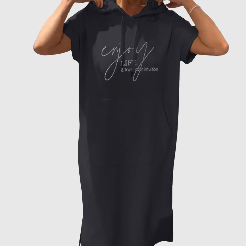 Ebba | Volné šaty s kapucí a ženským střihem